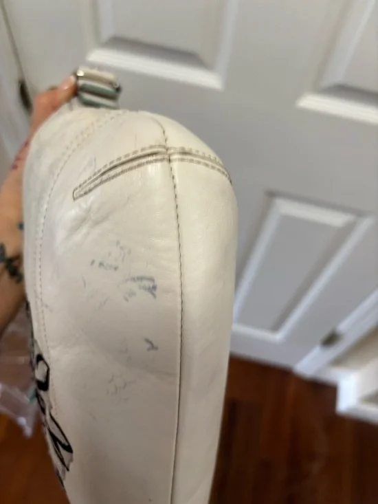 Coach A0769-F10871 Floral Bee Signature Mini C White Duffle Crossbody GUC - Picture 9 of 16